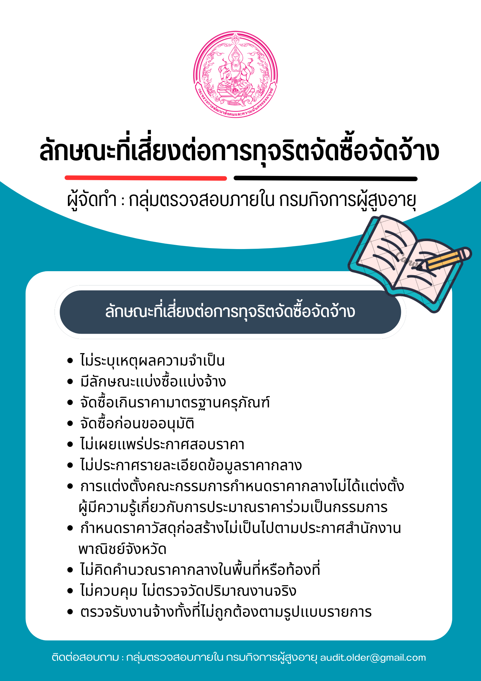 ลักษณะที่เสี่ยงต่อการทุจริตจัดซื้อจัดจ้าง