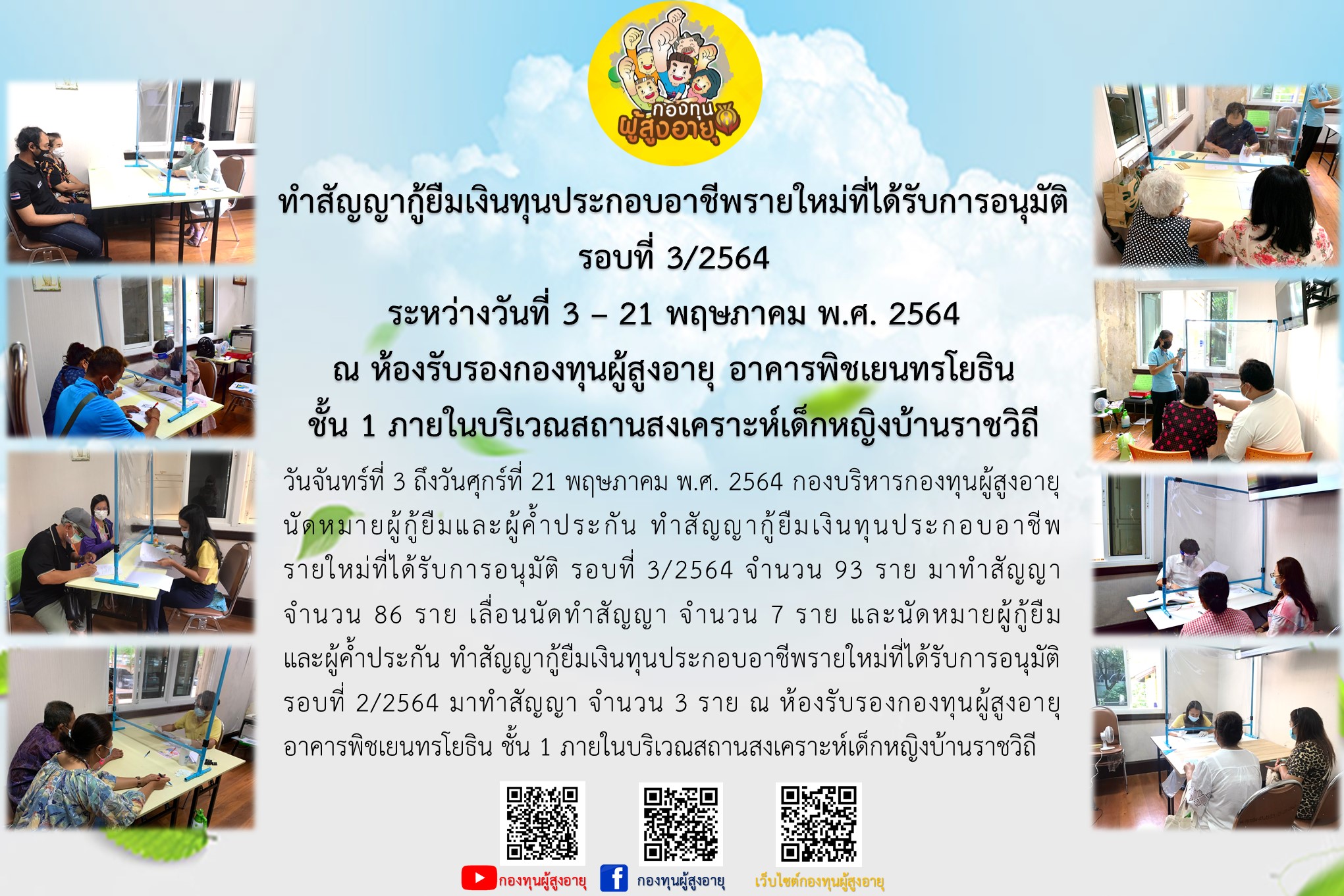 ทำสัญญากู้ยืมเงินทุนประกอบอาชีพรายใหม่ที่ได้รับการอนุมัติ  รอบที่ 3/2564
