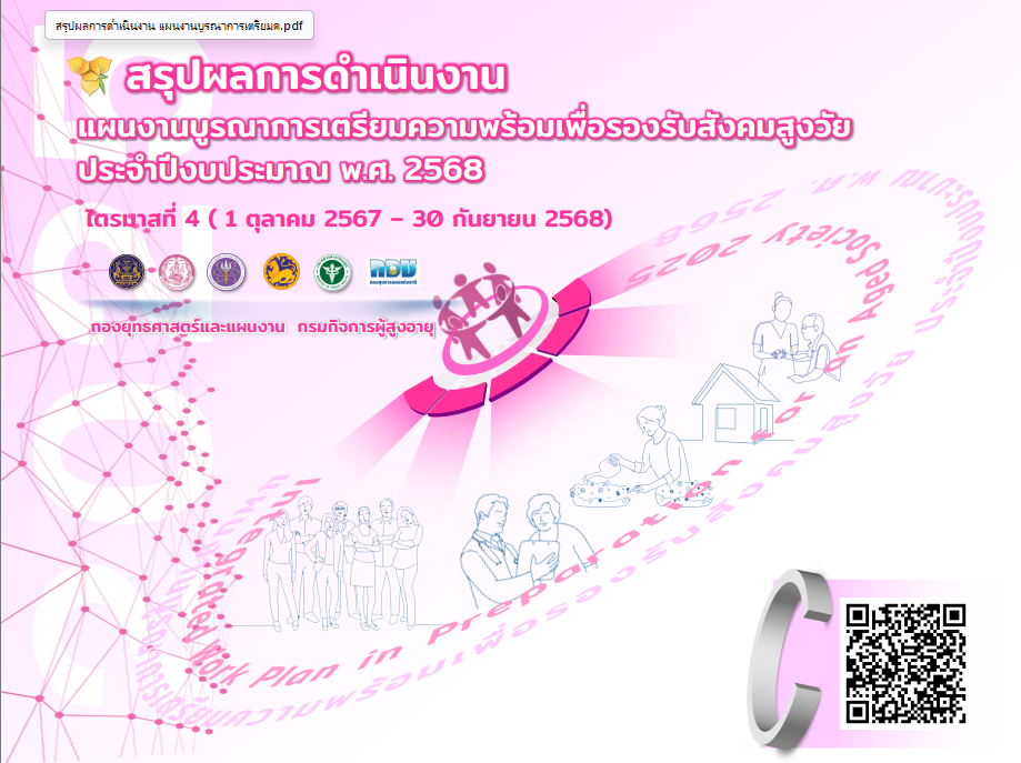 สรุปผลการดำเนินงาน แผนงานบูรณาการเตรียมความพร้อมเพื่อรองรับสังคมสูงวัย ประจำปีงบประมาณ พ.ศ. 2568 ไตรมาสที่ 4 (1 ตุลาคม 2567 – 30 กันยายน 2568)