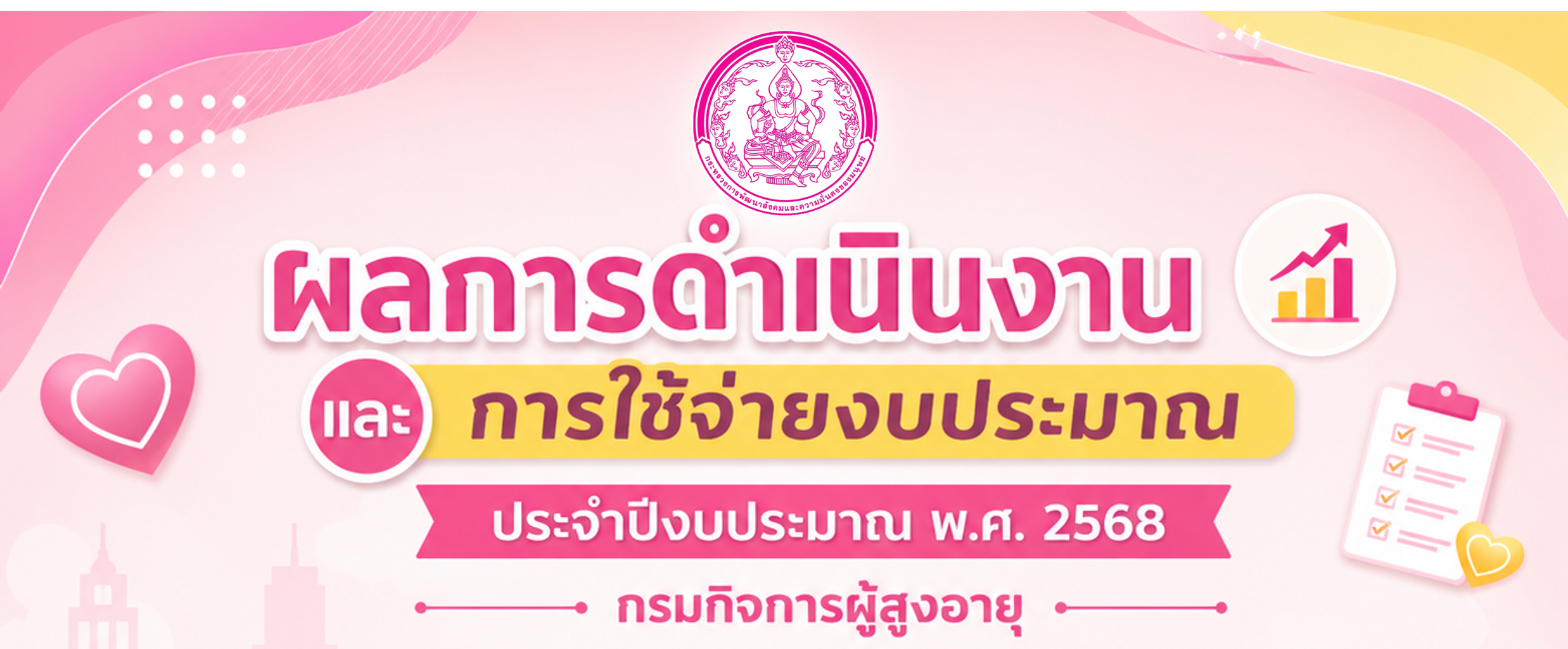 ผลการดำเนินงานและการใช้จ่ายงบประมาณ ประจำปีงบประมาณ พ.ศ. 2568 กรมกิจการผู้สูงอายุ