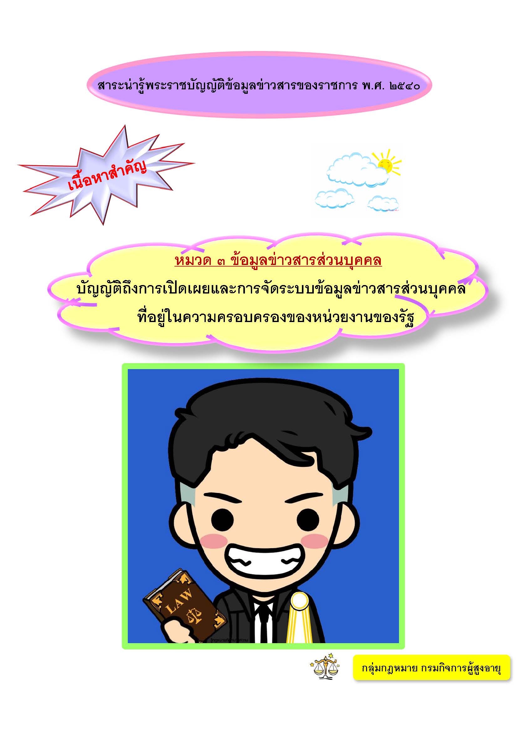 สาระน่ารู้พระราชบัญญัติข้อมูลข่าวสารของราชการ พ.ศ.2540 (เนื้อหาสำคัญ)