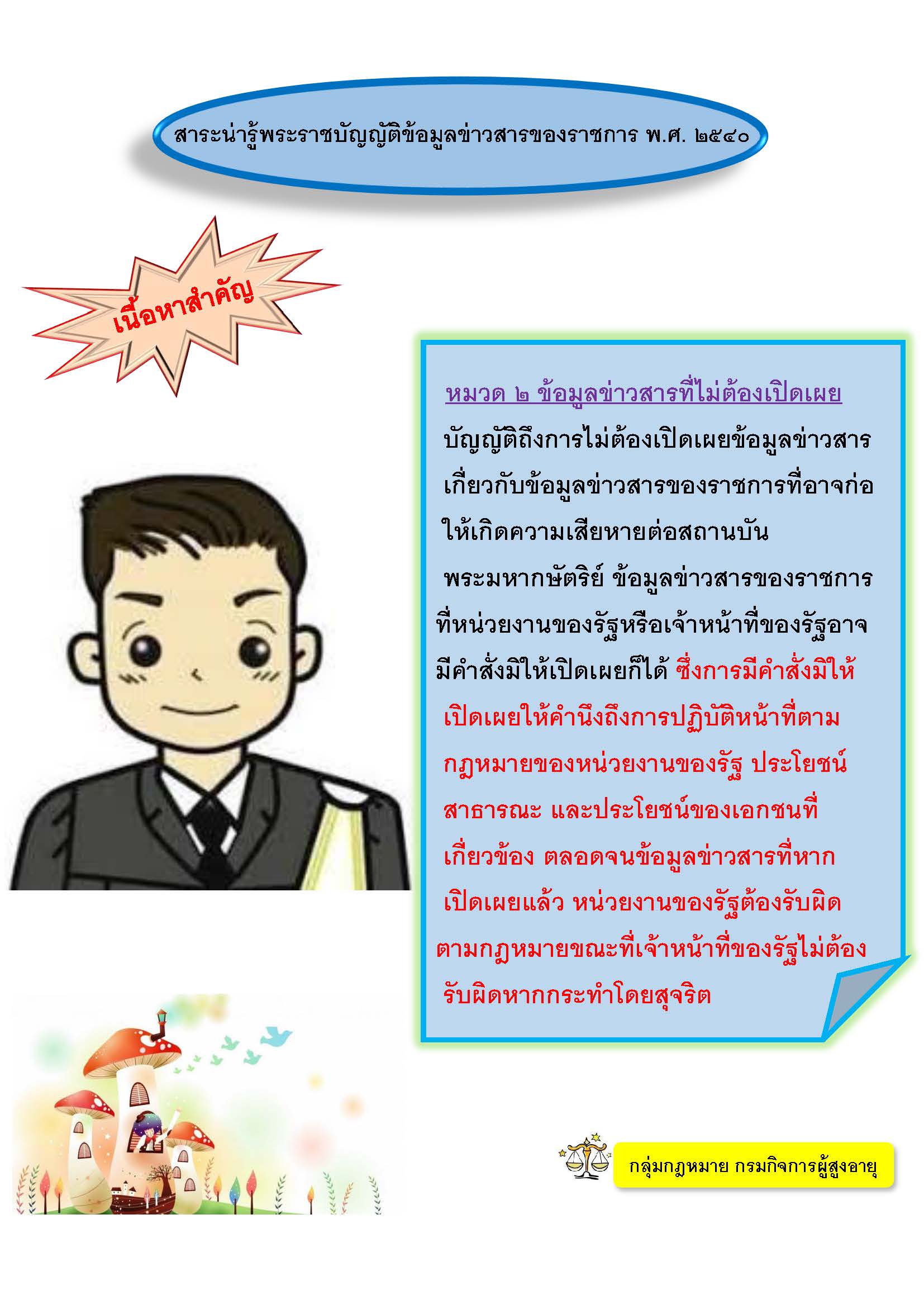 สาระน่ารู้พระราชบัญญัติข้อมูลข่าวสารของราชการ พ.ศ.2540 (เนื้อหาสำคัญ)