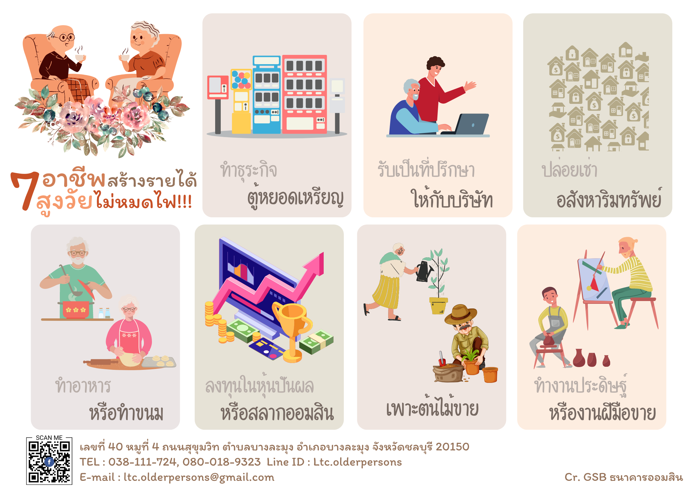 7 อาชีพสร้างรายได้สูงวัยไม่หมดไฟ (สศส.)