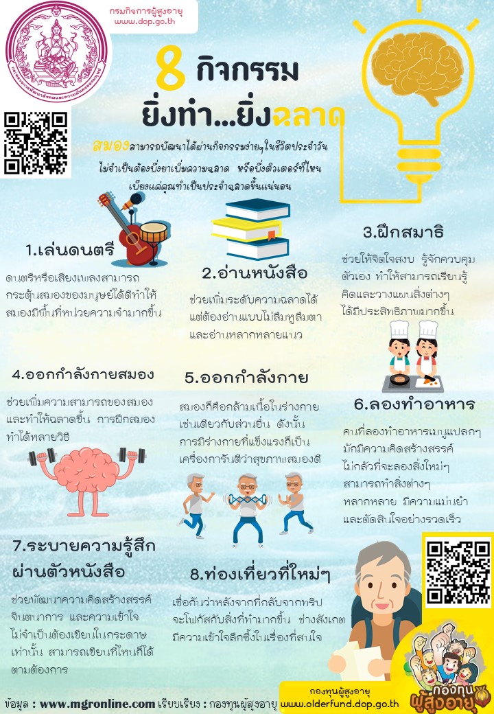 8 กิจกรรม ยิ่งทำ ยิ่งฉลาด BY กองทุนผู้สูงอายุ