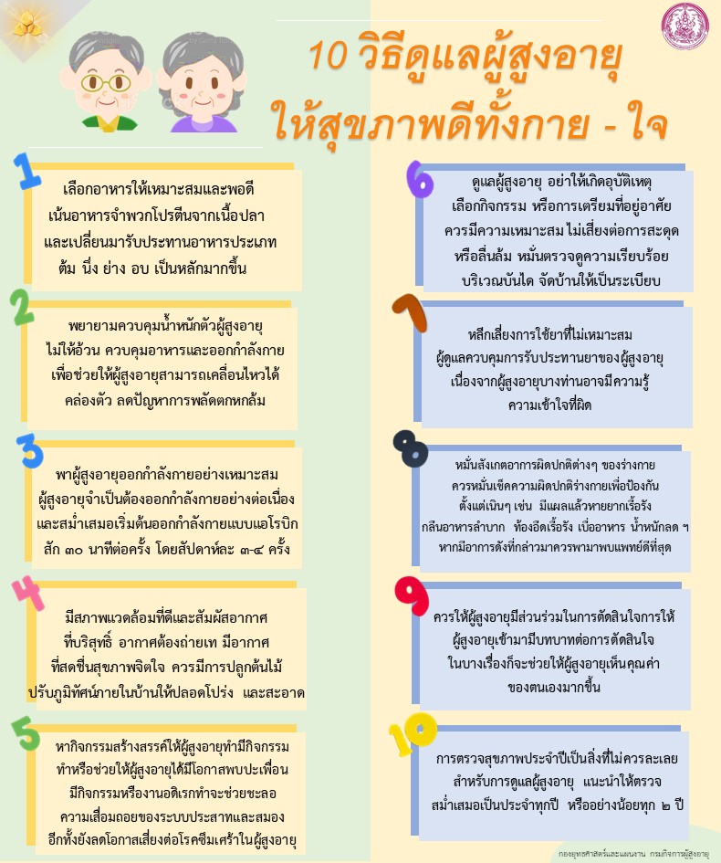 10 วิธ๊ดูแลผู้สูงอายุให้สุขภาพดีทั้งกาย - ใจ