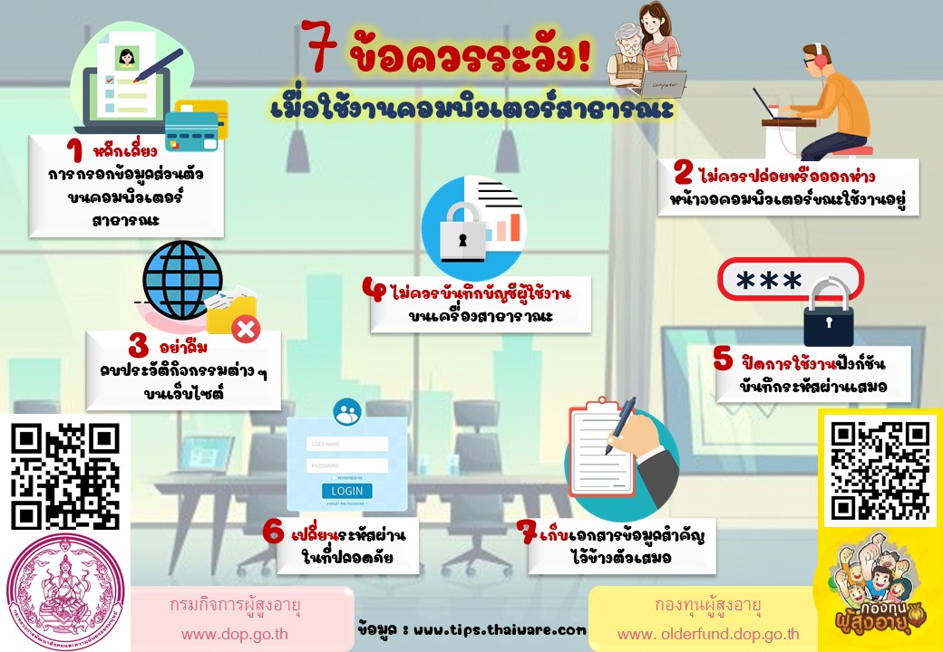 7 ข้อควรระวัง! เมื่อใช้งานคอมพิวเตอร์สาธารณะ BY กองทุนผู้สูงอายุ