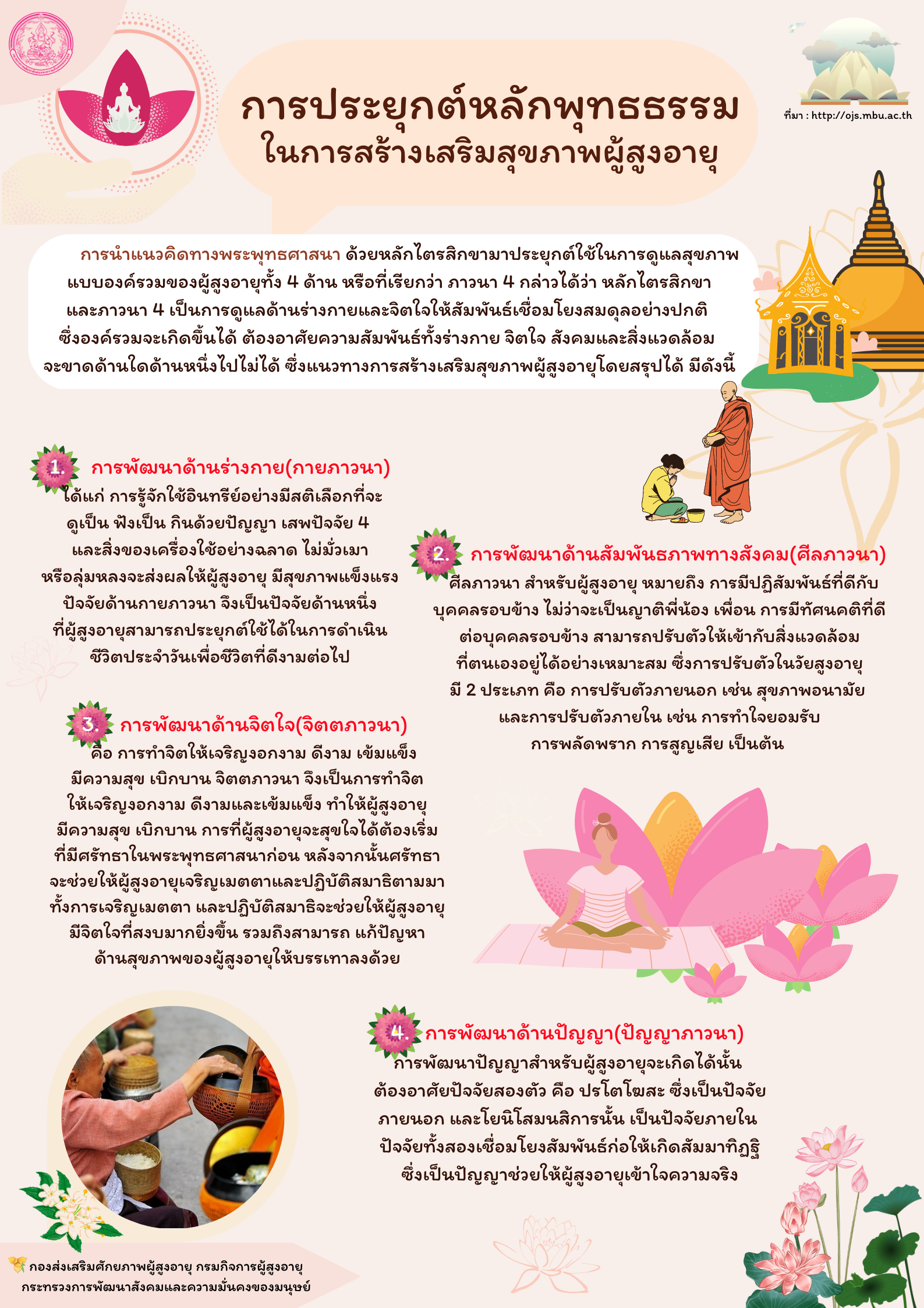 การประยุกต์หลักพุทธธรรม ในการสร้างเสริมสุขภาพผู้สูงอายุ