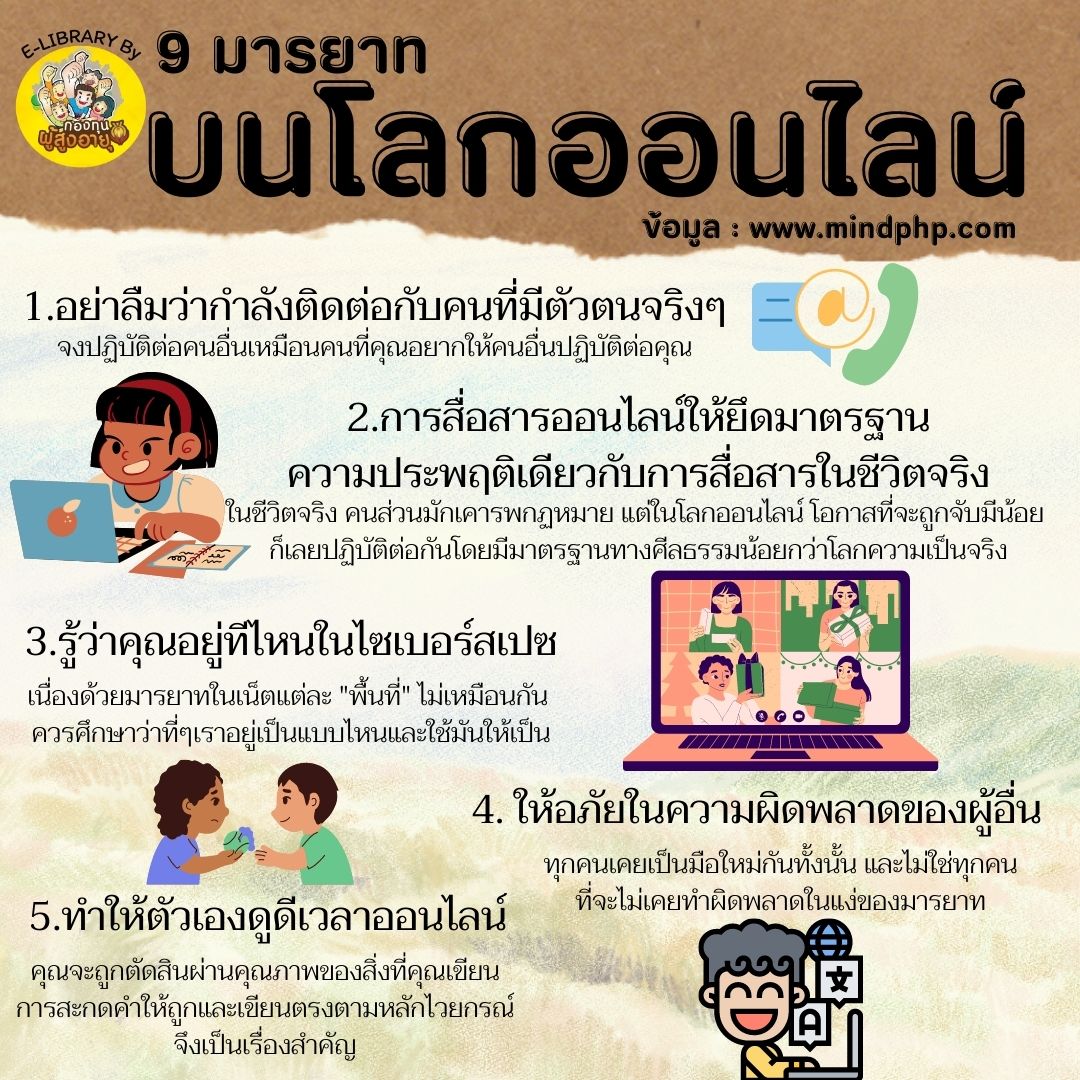 9 มารยาทในโลกออนไลน์ ข้อ 1-5