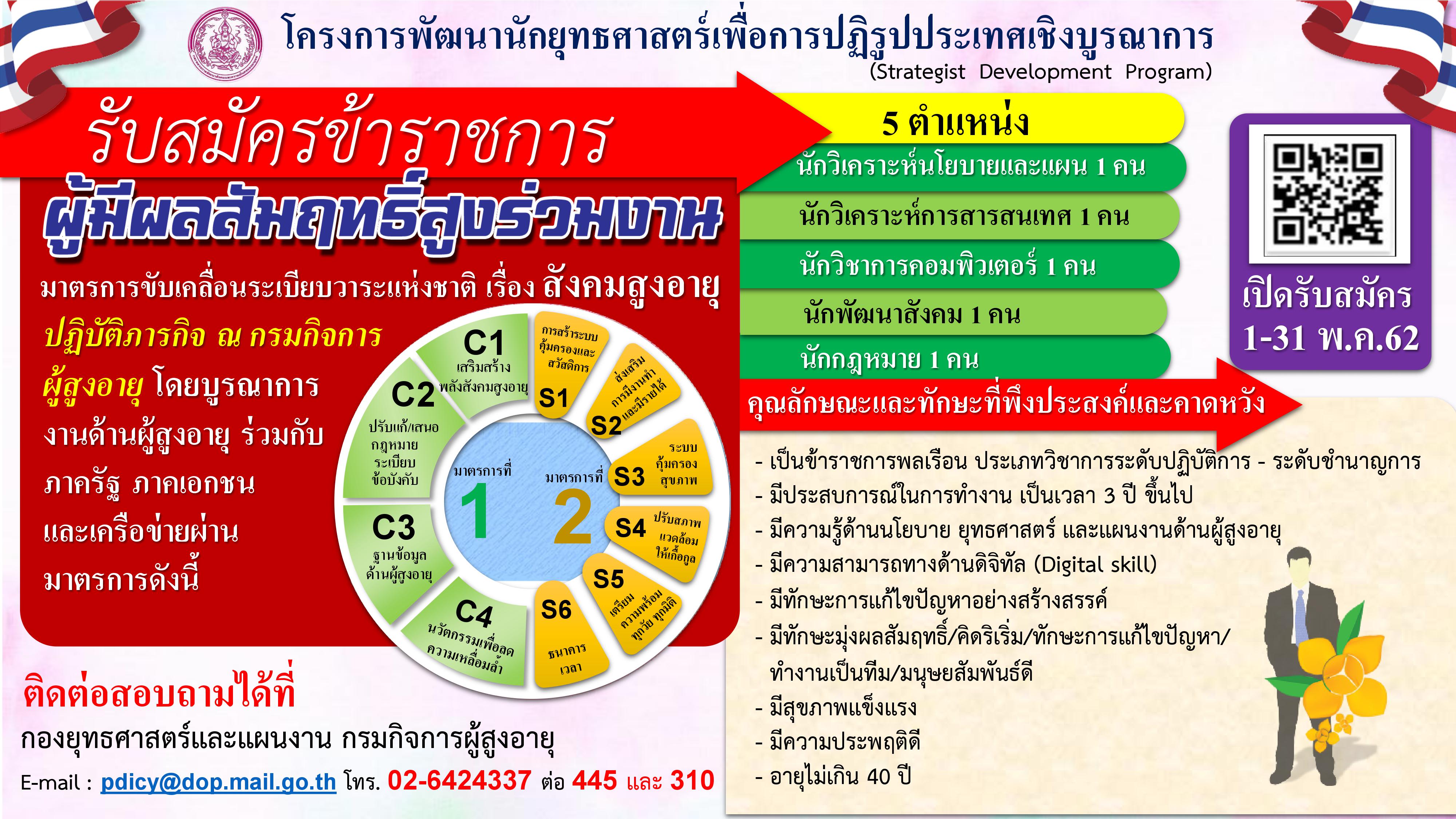 รับสมัครข้าราชการ ผู้มีผลสัมฤทธิ์สูงร่วมงาน