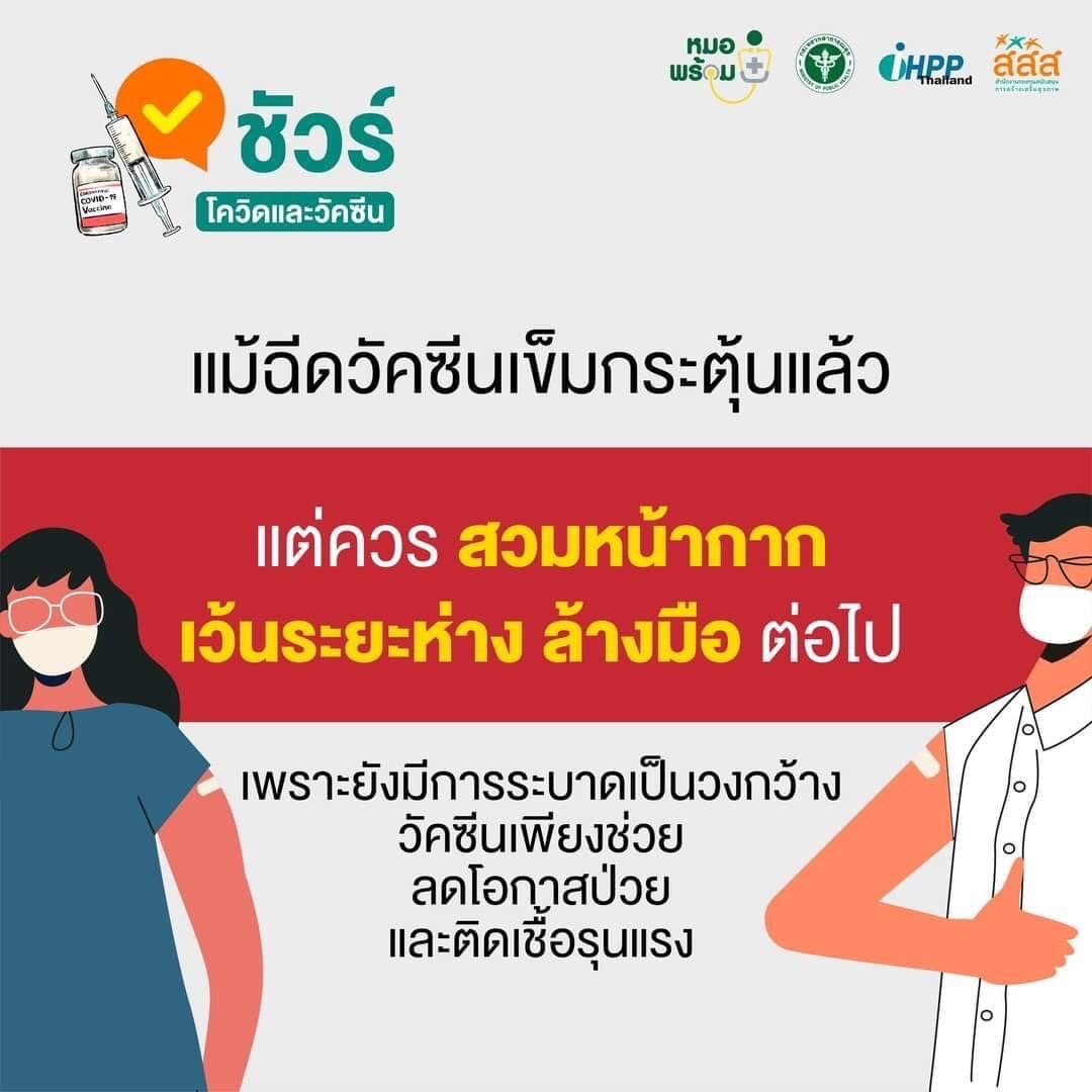 แม้ฉีดวัคซีนเข็มกระตุ้นแล้ว..แต่ก็ควรสวมหน้าการ