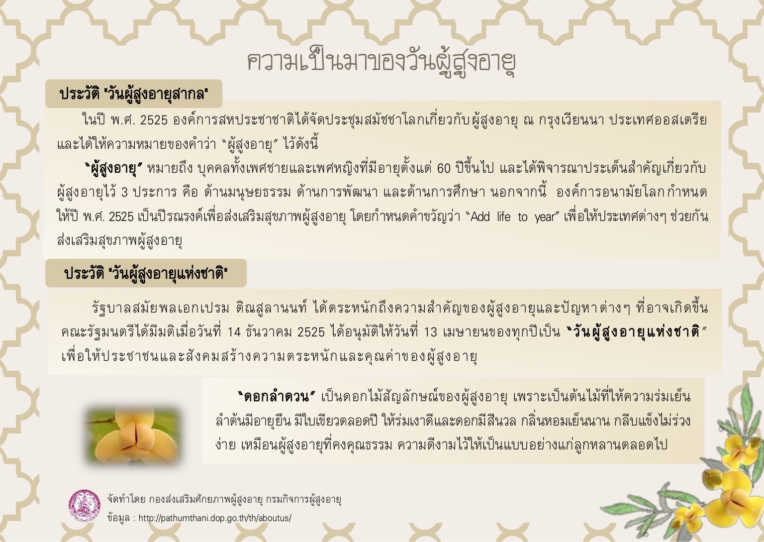 ความเป็นมาของวันผู้สูงอายุ (สศส.)