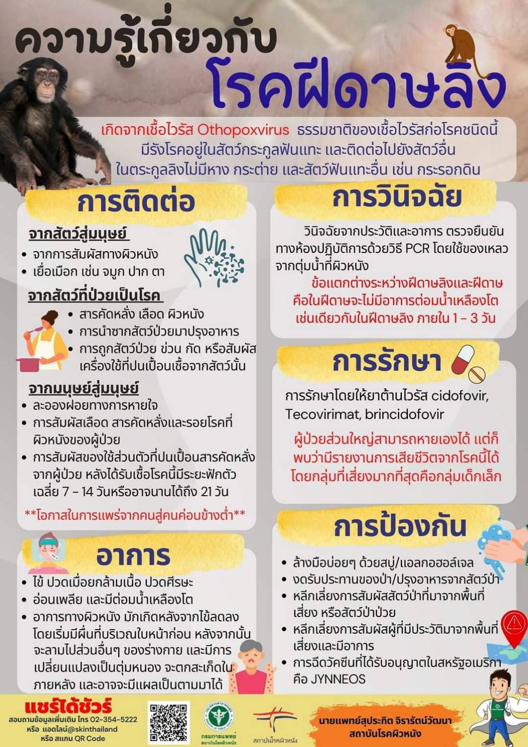 ความรู้เกี่ยวกับโรคฝีดาษลิง