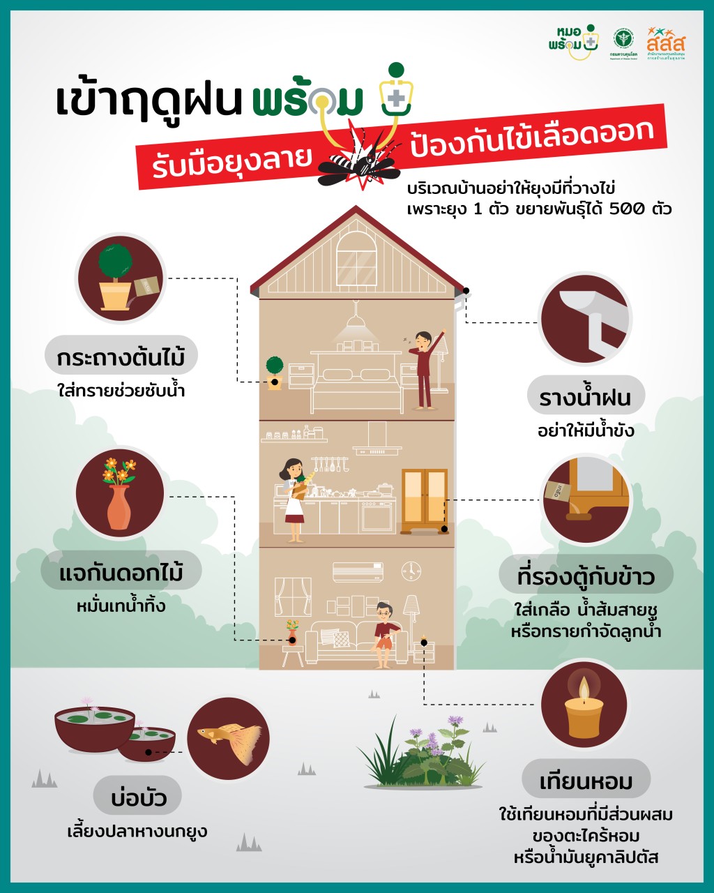 เข้าฤดูฝน พร้อมรับมือยุงลาย ป้องกันไข้เลือดออก