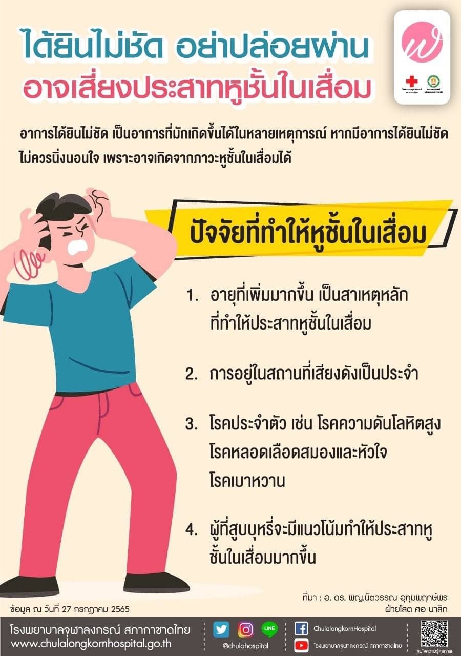 ได้ยินไม่ชัด อย่าปล่อยผ่าน อาจเสี่ยงประสาทหูชั้นในเสื่อม