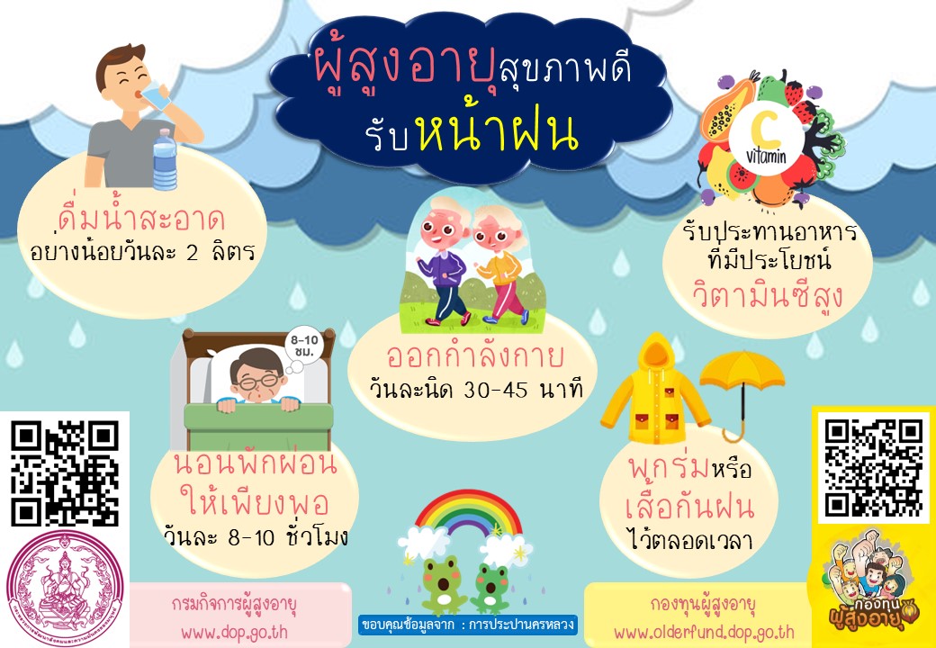 ผู้สูงอายุสุขภาพดีรับหน้าฝน