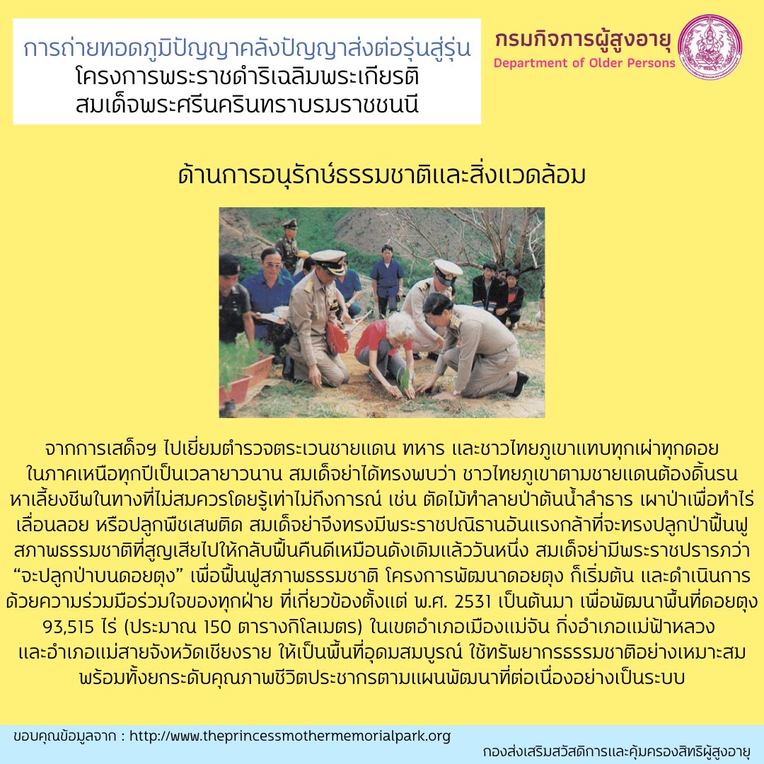 การถ่ายทอดภูมิปัญญา คลังปัญญาส่งต่อรุ่นสู่รุ่น ด้านการอนุรักษ์ธรรมชาติและสิ่งแวดล้อม