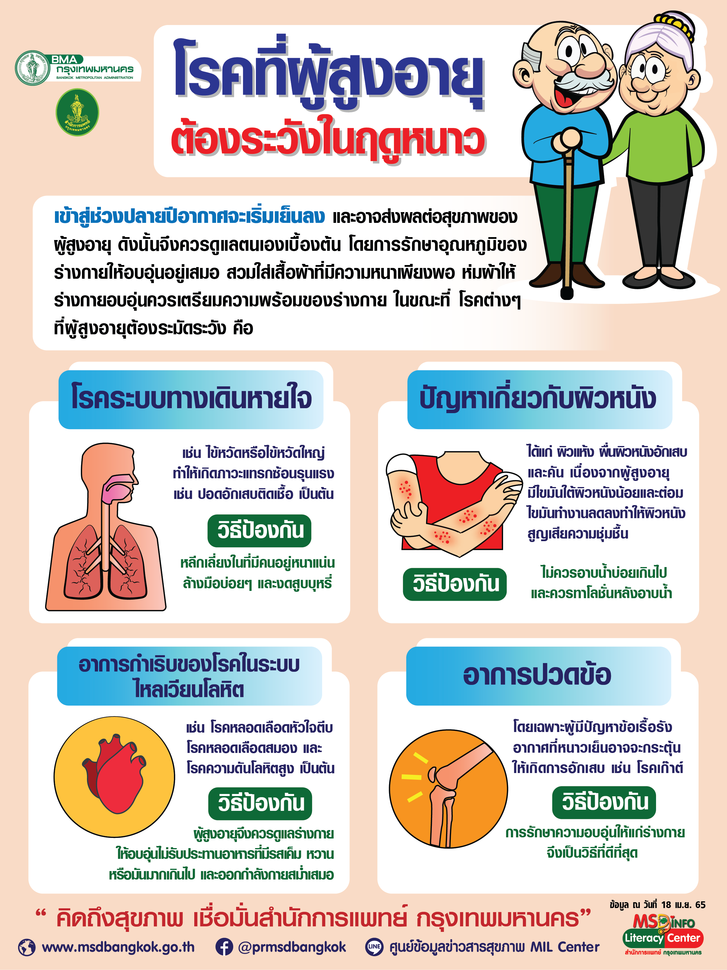โรคที่ผู้สูงอายุต้องระวังในฤดูหนาว