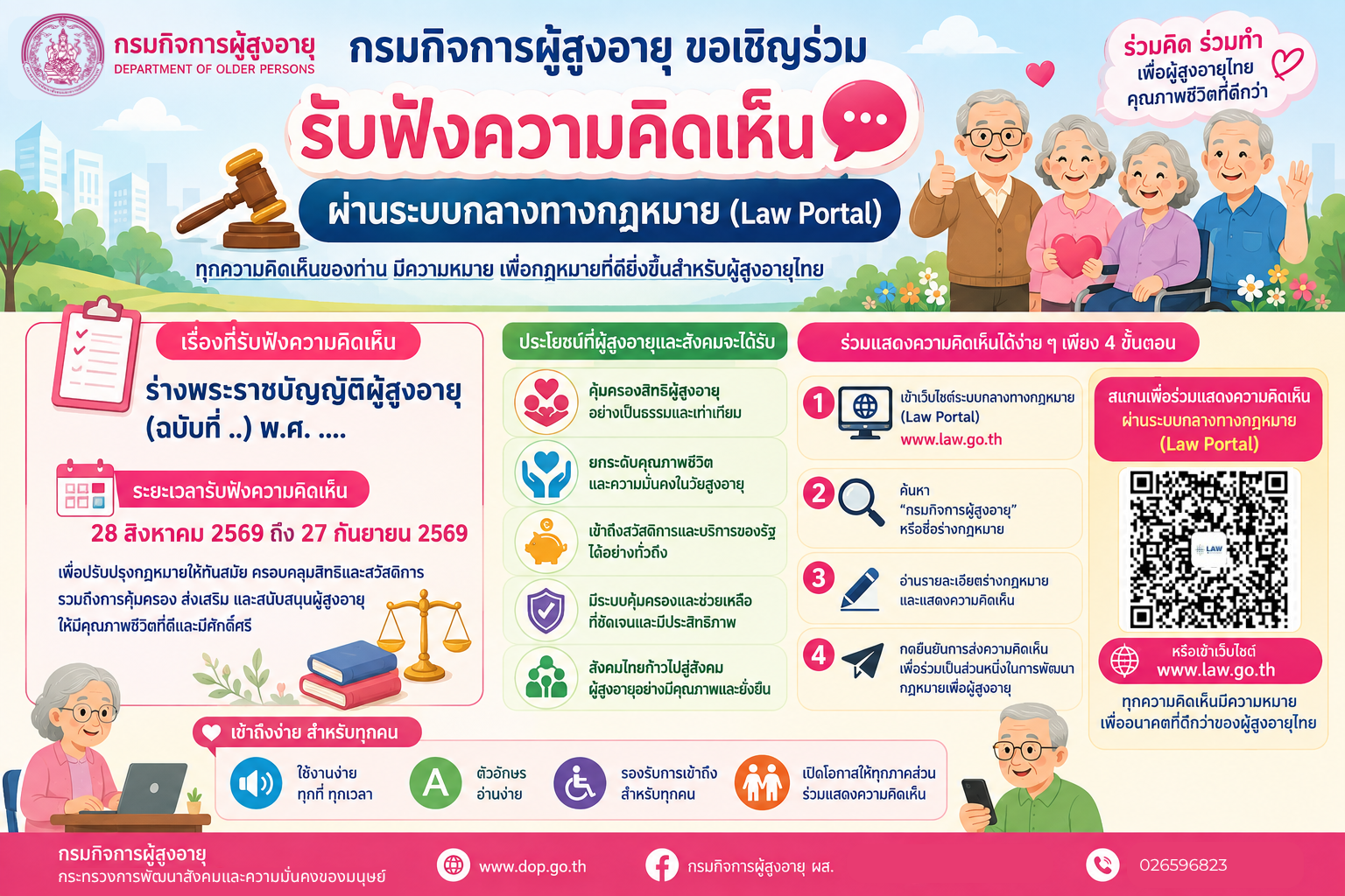 รับฟังความคิดเห็น ร่างพระราชบัญญัติผู้สูงอายุ (ฉบับที่ ..) พ.ศ. ....