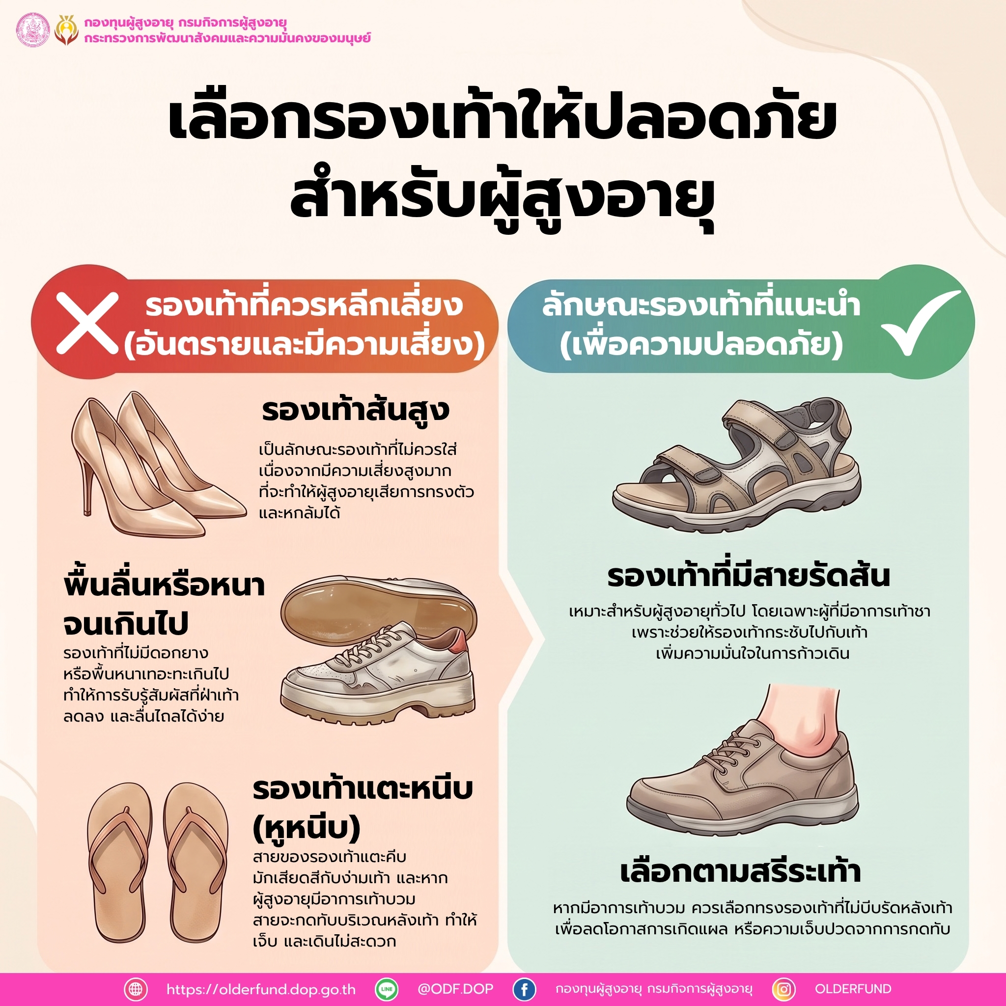 เลือกรองเท้าให้ปลอดภัยสำหรับผู้สูงอายุ