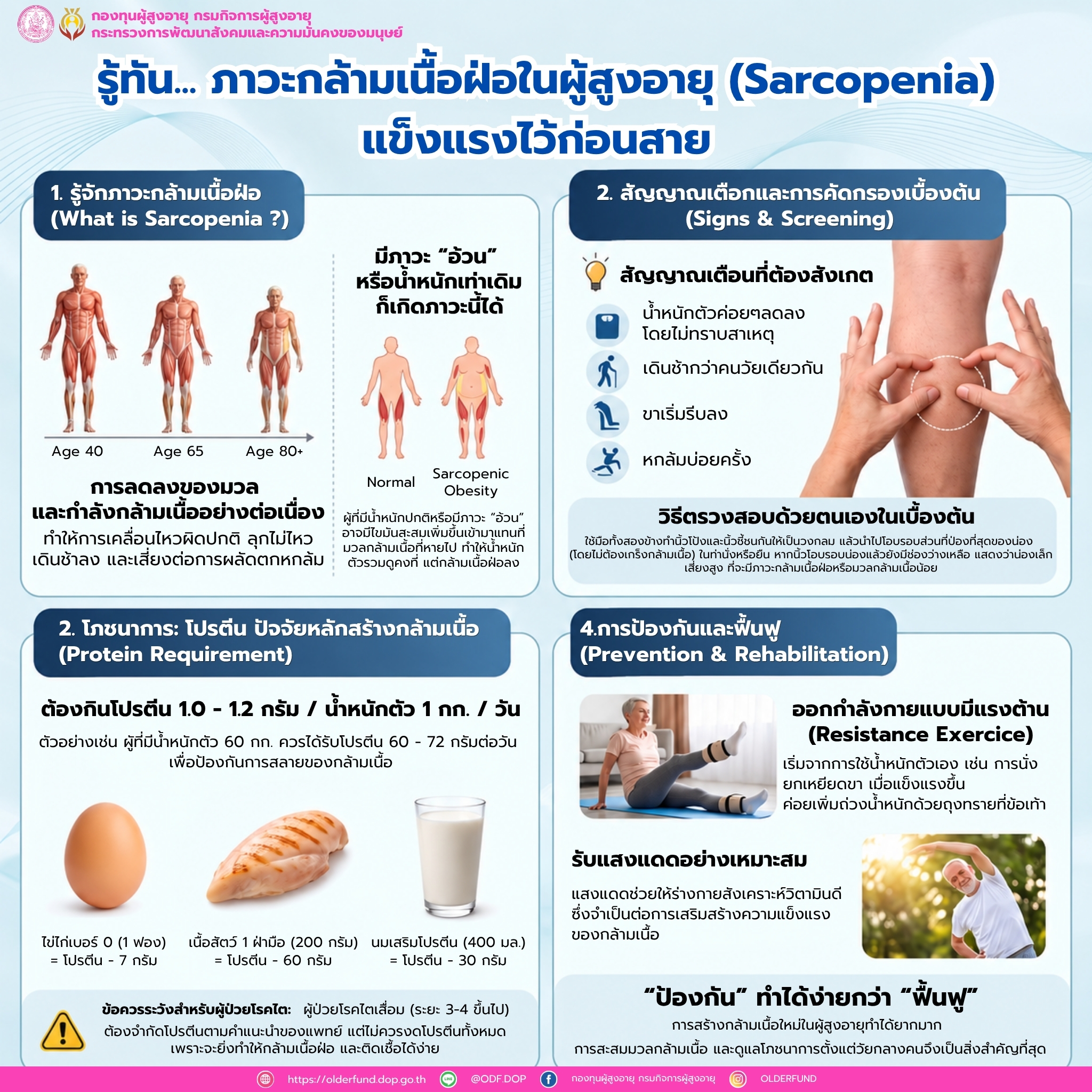 ภาวะกล้ามเนื้อฝ่อในผู้สูงอายุ (Sarcopenia) แข็งแรงไว้ก่อนสาย
