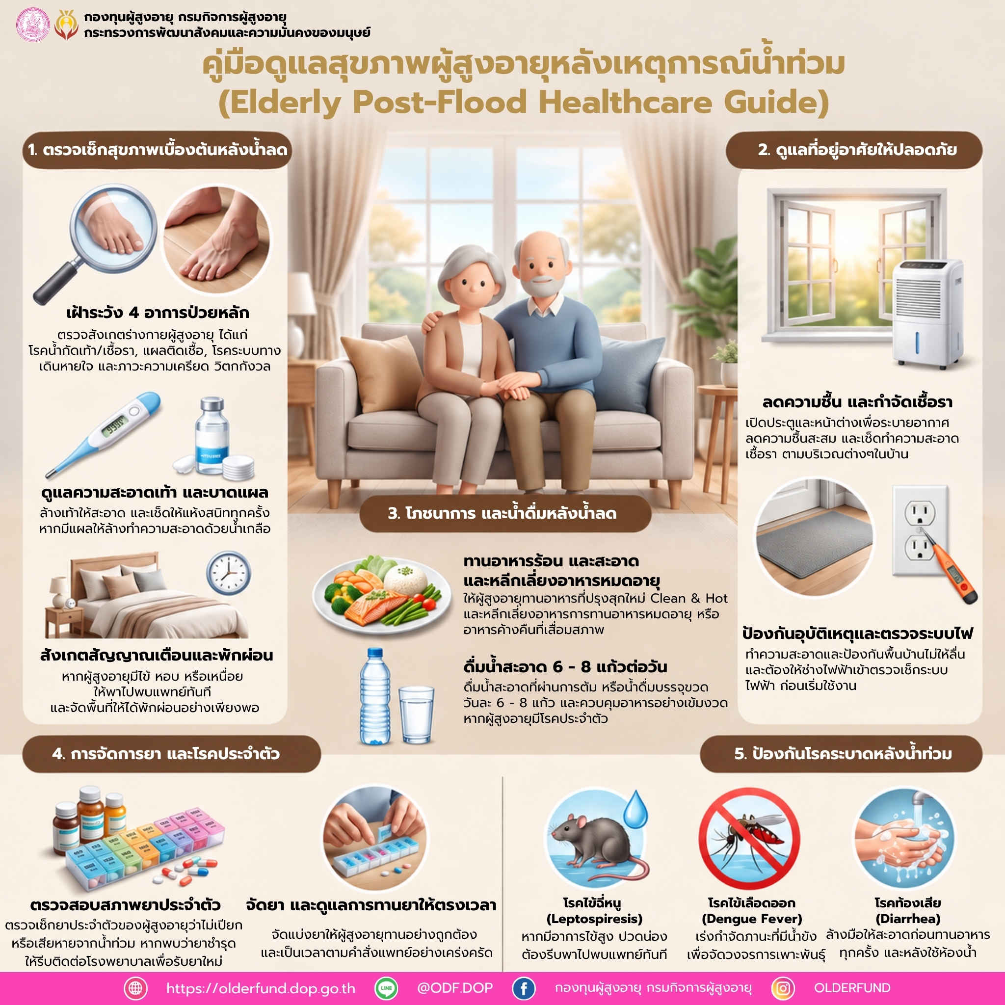 คู่มือดูแลสุขภาพผู้สูงอายุหลังเหตุการณ์น้ำท่วม (Elderly Post-Flood Healthcare Guide)